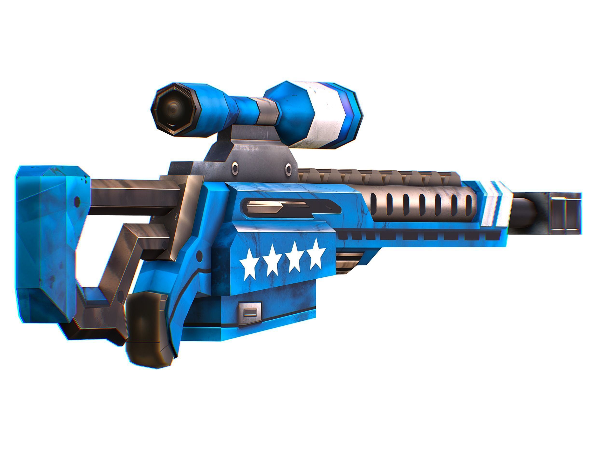 Weapons Set 4 Gun Pistol Assault rifle Sniper rifle machine gun 3D Model Collection_13