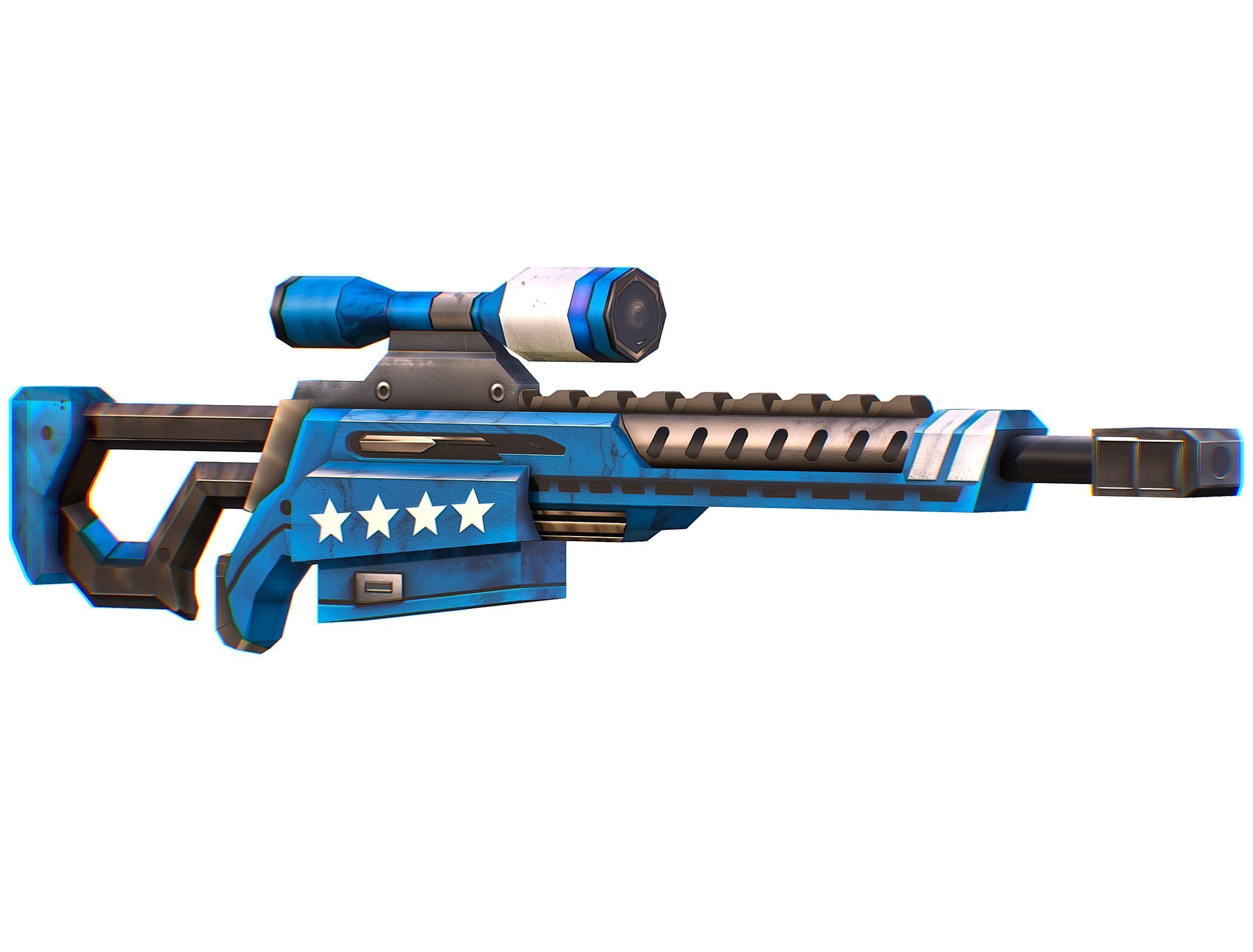 Weapons Set 4 Gun Pistol Assault rifle Sniper rifle machine gun 3D Model Collection_1