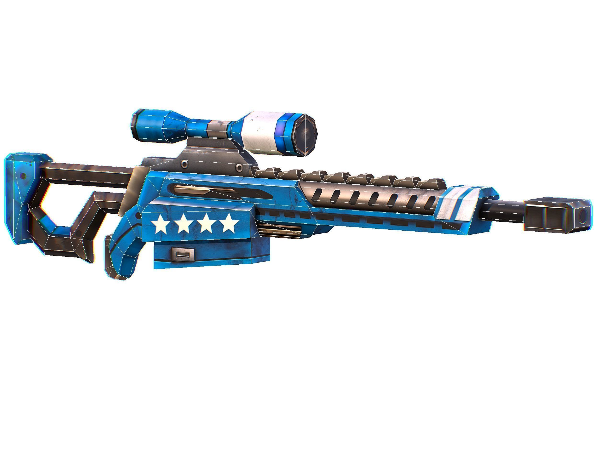 Weapons Set 4 Gun Pistol Assault rifle Sniper rifle machine gun 3D Model Collection_20