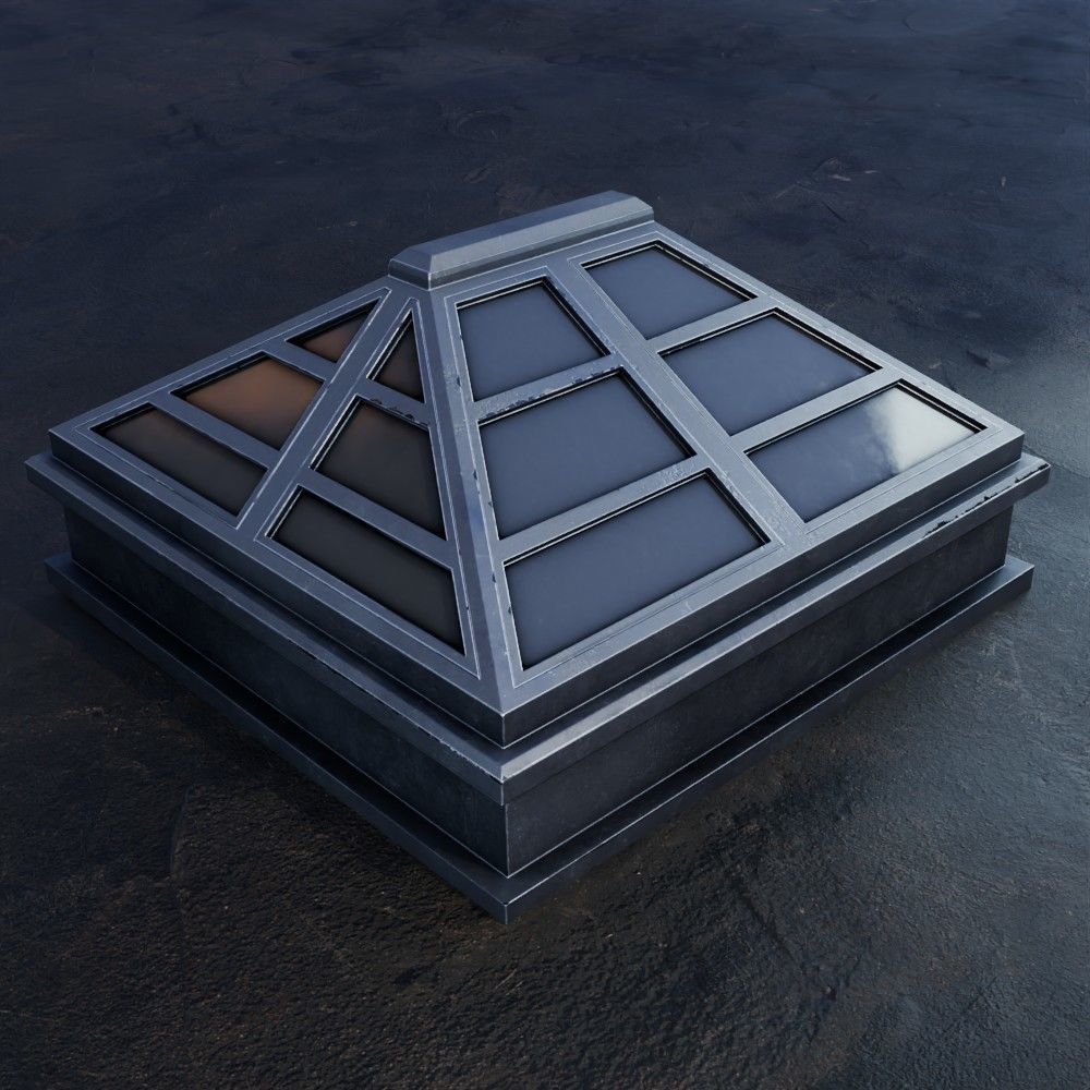 Skylight Window Low-poly 3D model_3