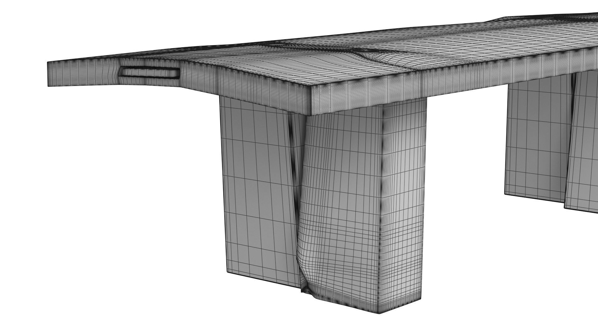 Sculpted Massive Dining Table and Brutalist T-Chair Collection 3D model_39