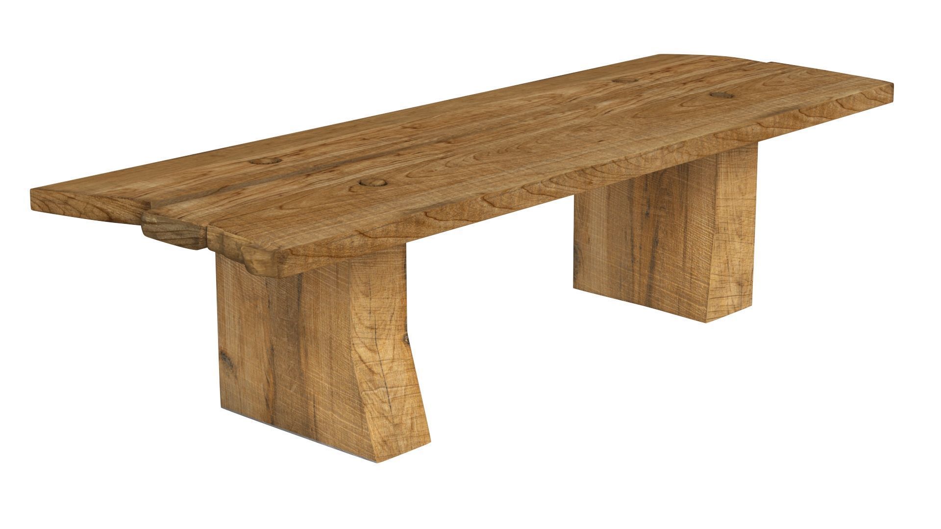 Sculpted Massive Dining Table and Brutalist T-Chair Collection 3D model_3