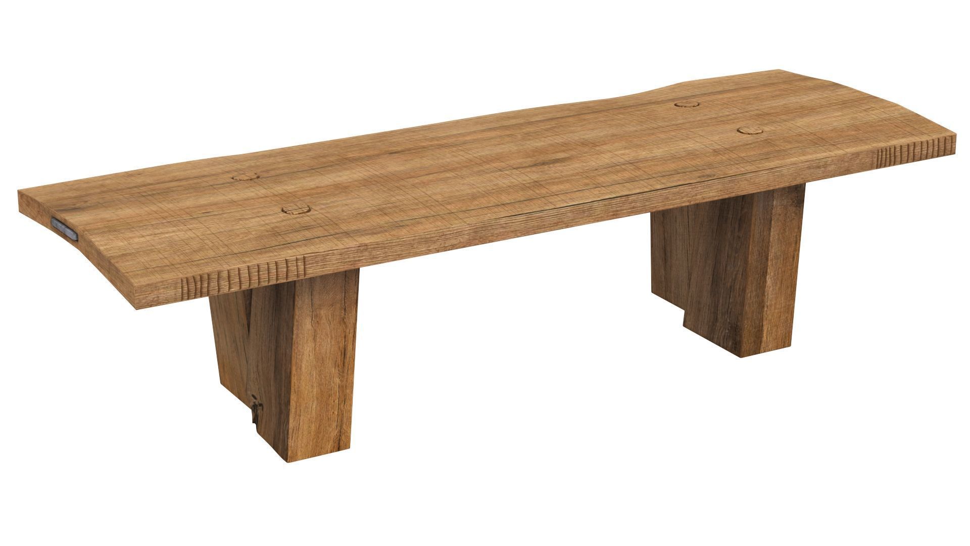 Sculpted Massive Dining Table and Brutalist T-Chair Collection 3D model_18