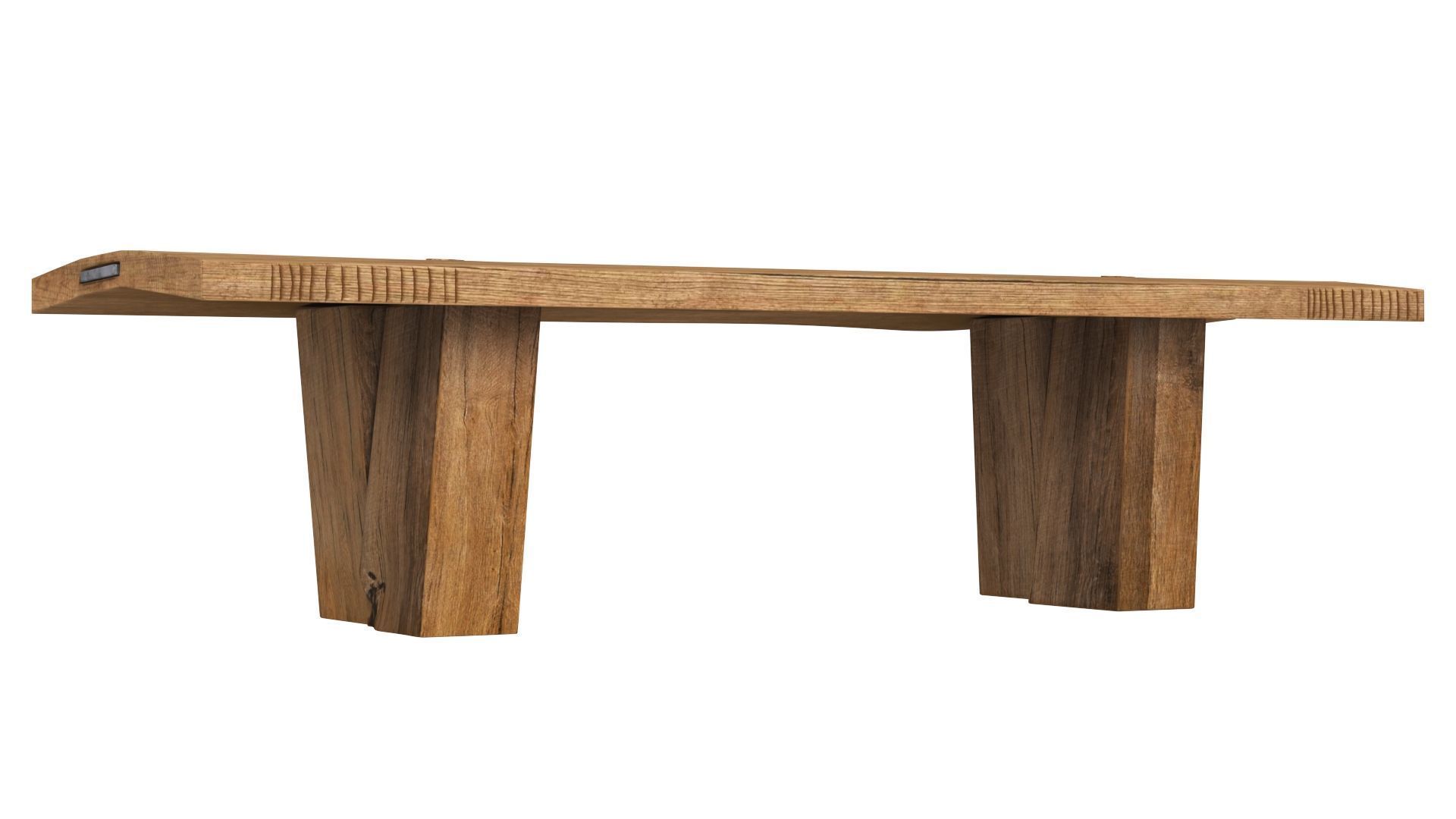 Sculpted Massive Dining Table and Brutalist T-Chair Collection 3D model_19