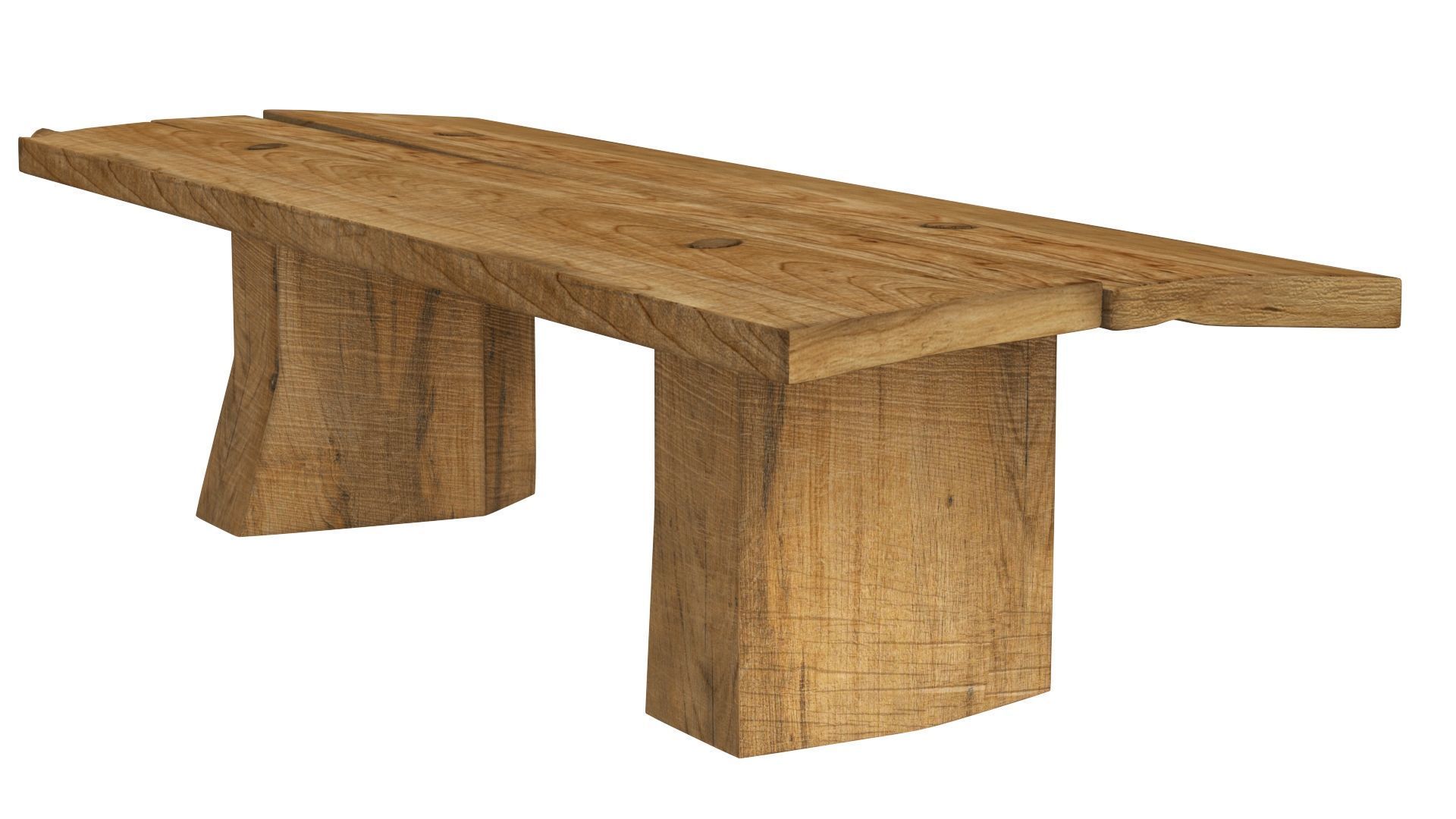 Sculpted Massive Dining Table and Brutalist T-Chair Collection 3D model_15