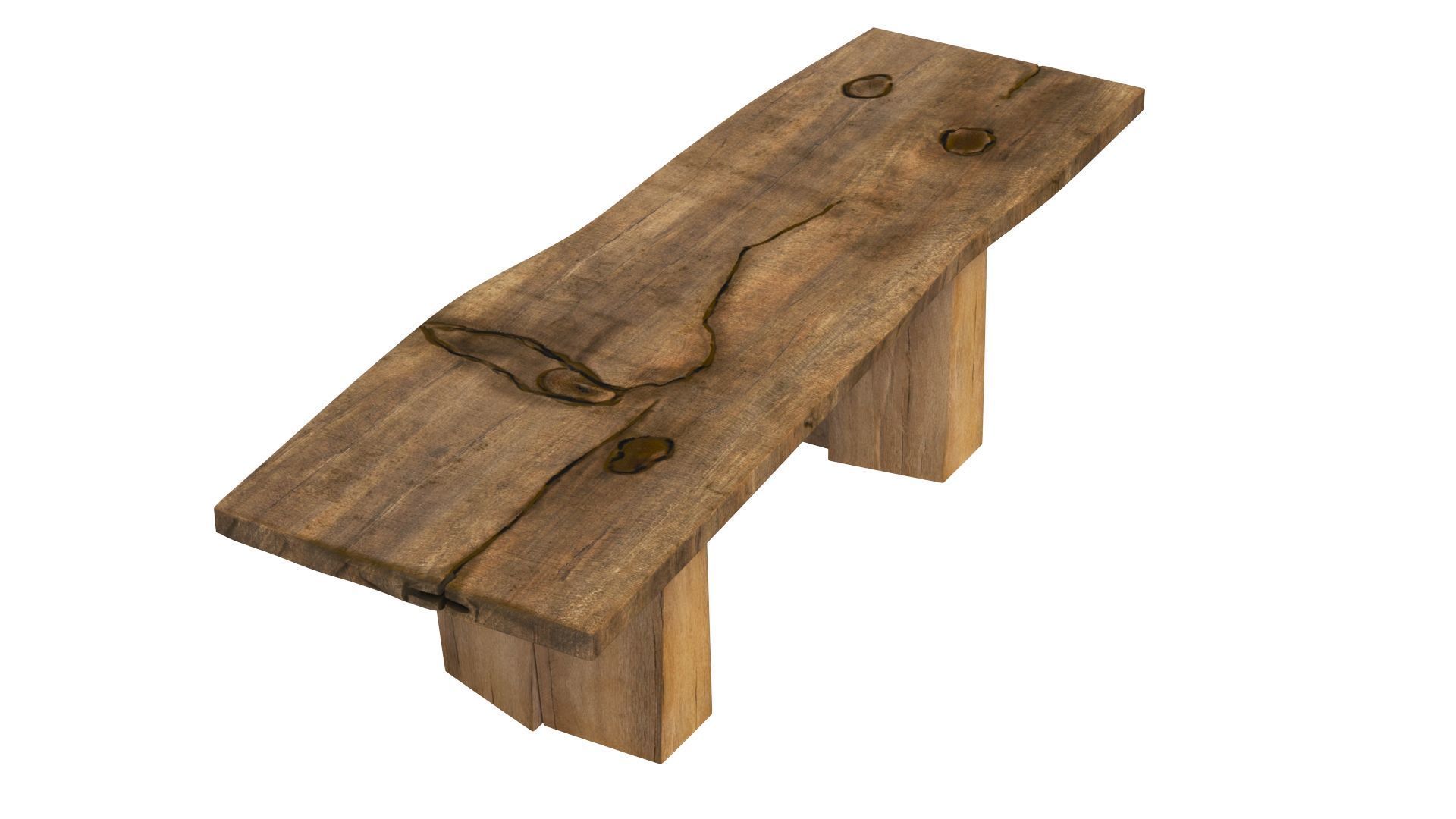 Sculpted Massive Dining Table and Brutalist T-Chair Collection 3D model_2