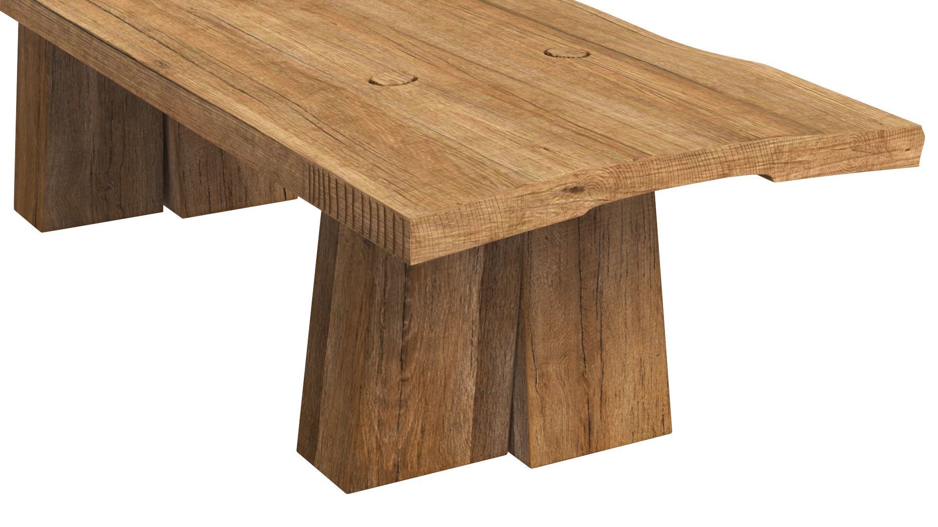 Sculpted Massive Dining Table and Brutalist T-Chair Collection 3D model_21