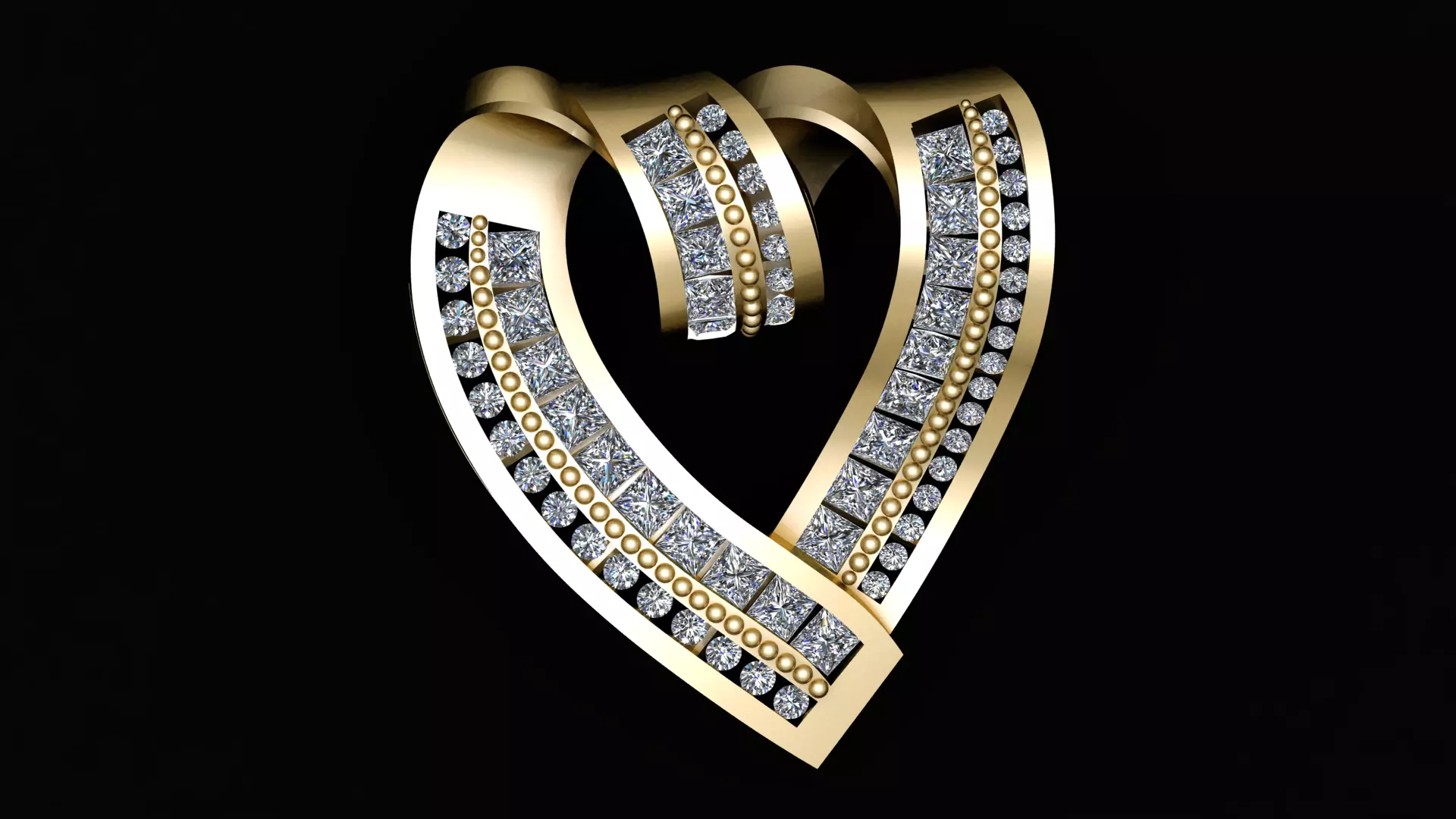 HIP HOP STYLE HEART PENDANT 3D PRINTABLE MODEL 3D print model