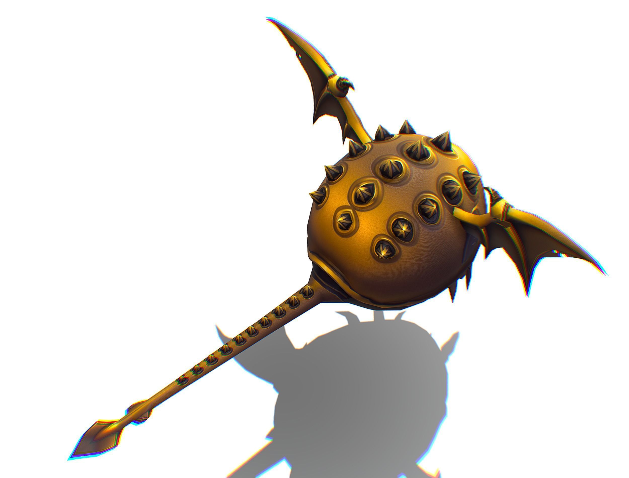 Metallic Drone Spikes Central Eye Bat Wings Tail Low-poly 3D model_17