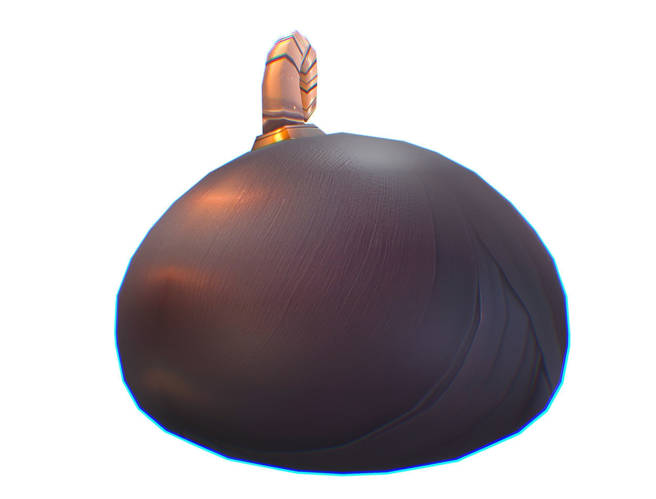 Black Cartoon Bomb With Glowing Eyes a Lit Fuse Low-poly 3D model_8