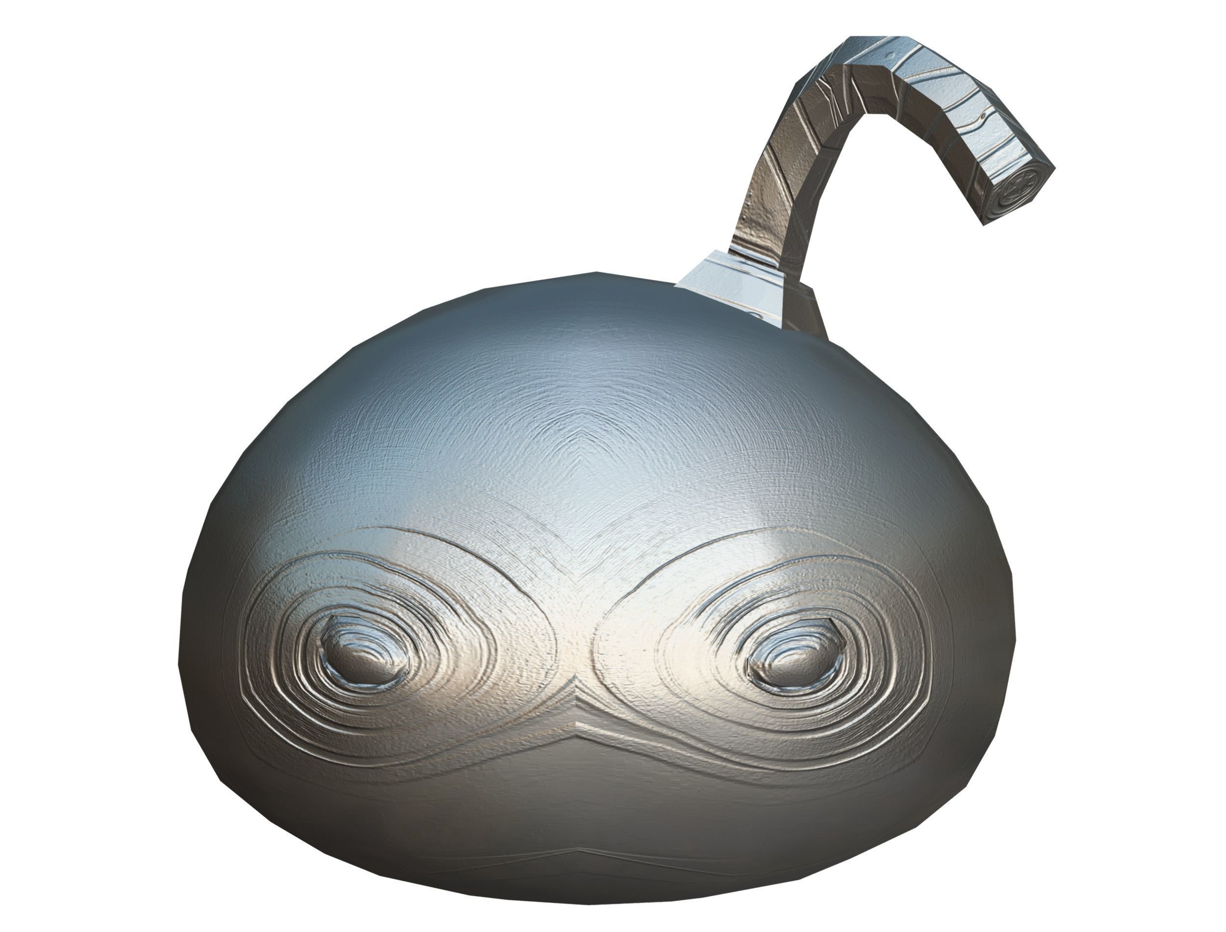 Black Cartoon Bomb With Glowing Eyes a Lit Fuse Low-poly 3D model_18