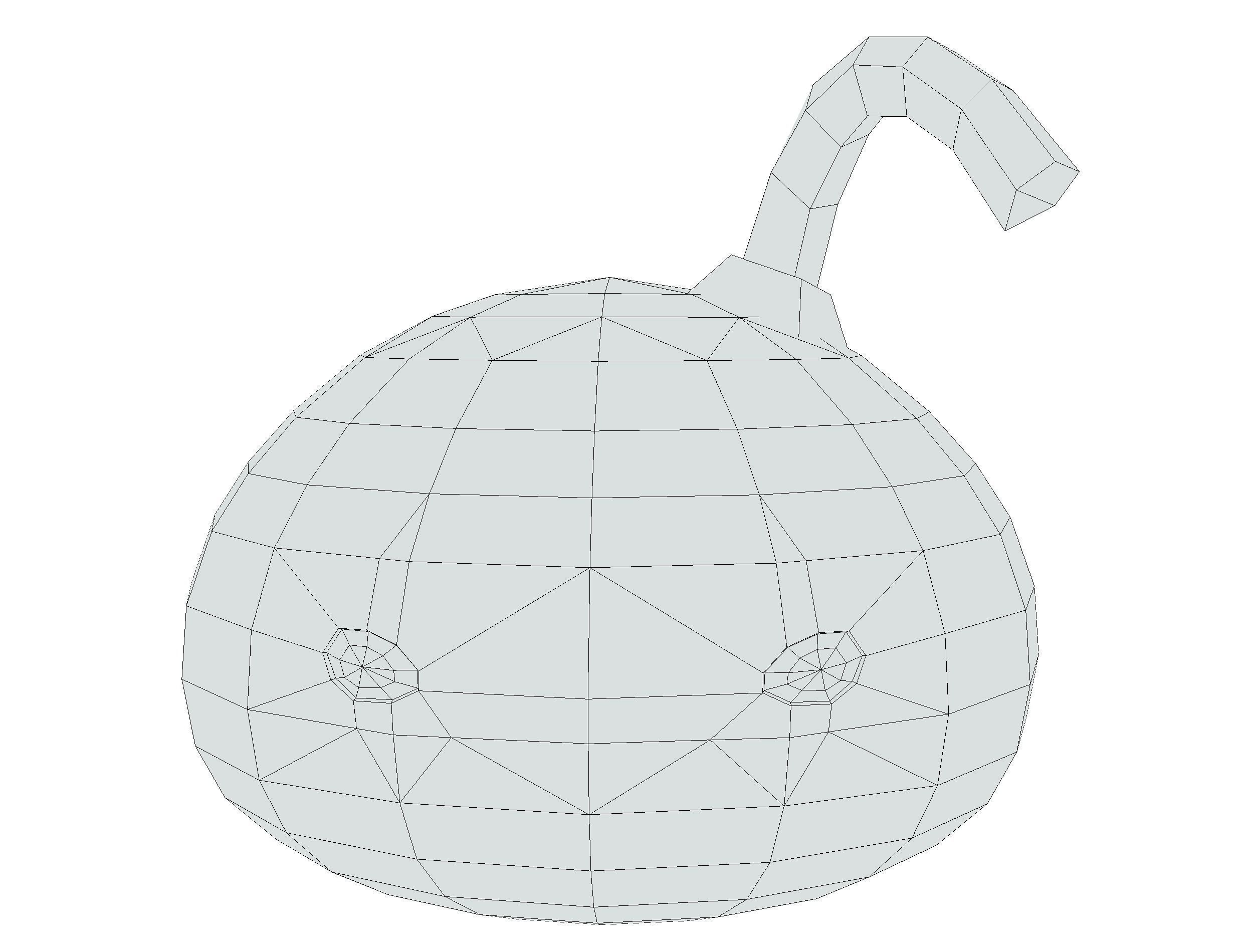 Black Cartoon Bomb With Glowing Eyes a Lit Fuse Low-poly 3D model_19