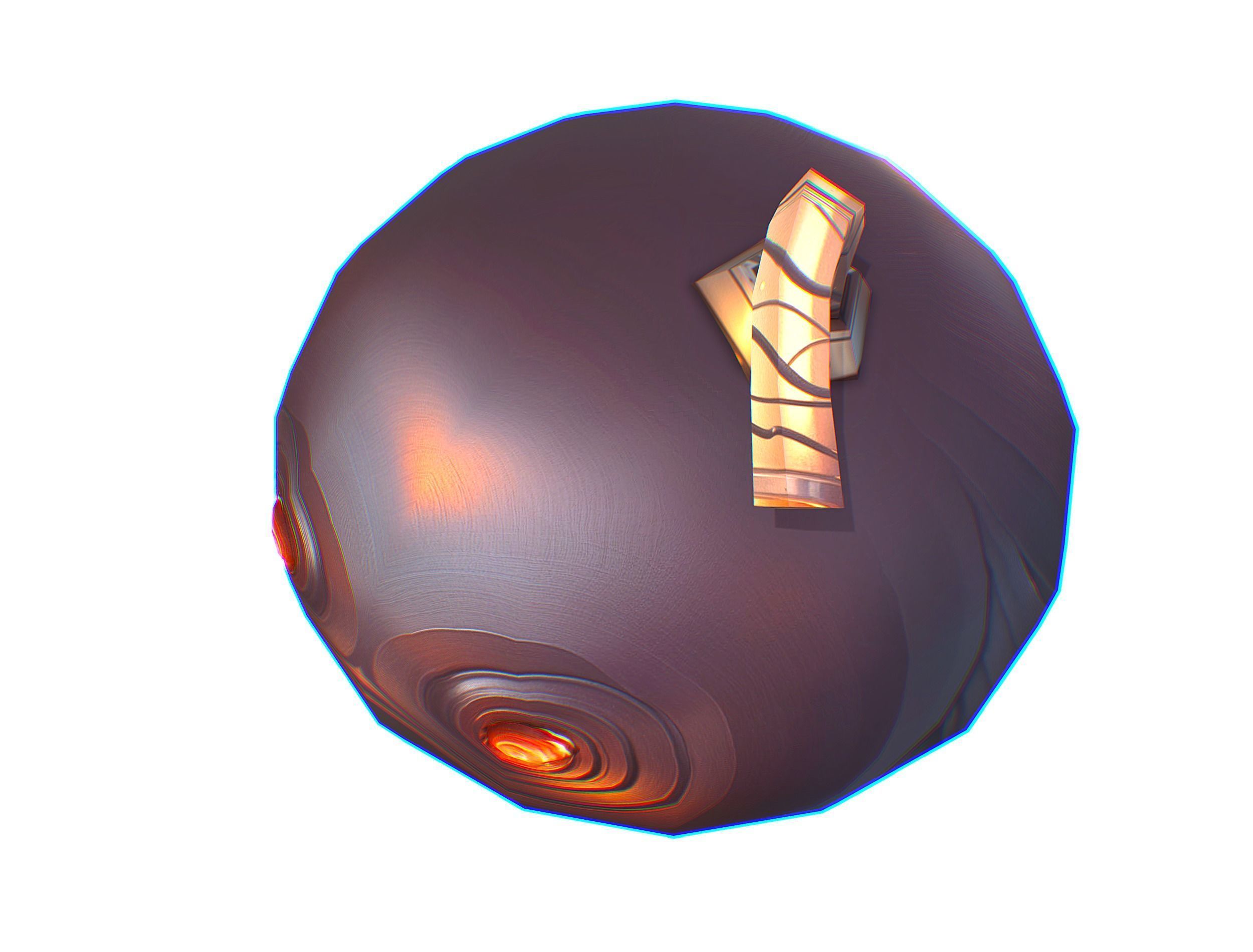 Black Cartoon Bomb With Glowing Eyes a Lit Fuse Low-poly 3D model_13
