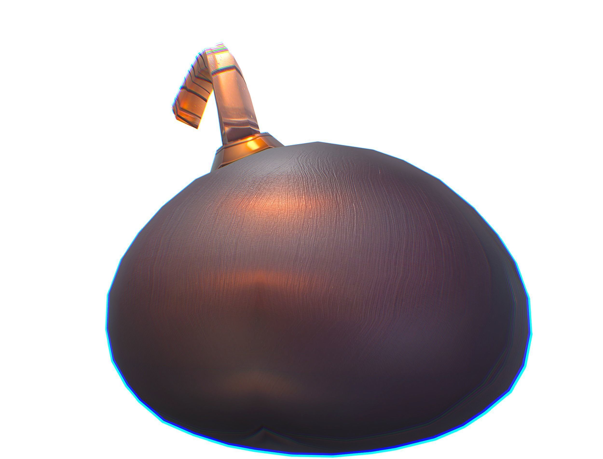 Black Cartoon Bomb With Glowing Eyes a Lit Fuse Low-poly 3D model_7