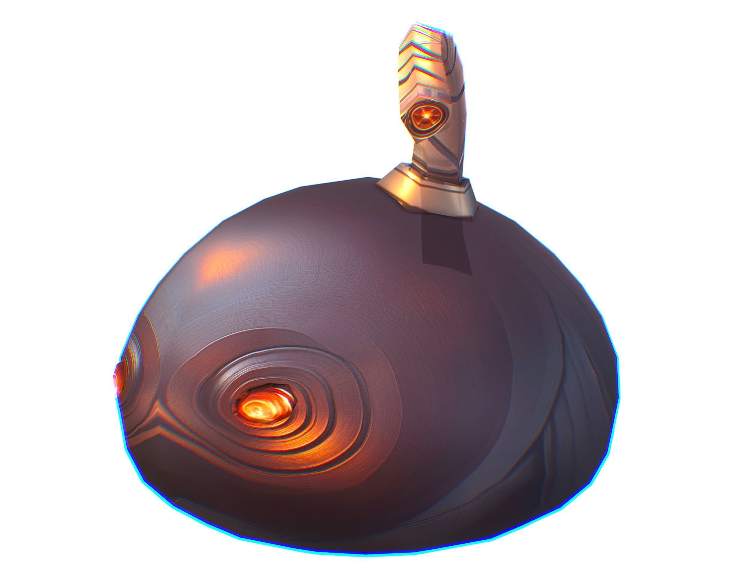 Black Cartoon Bomb With Glowing Eyes a Lit Fuse Low-poly 3D model_2
