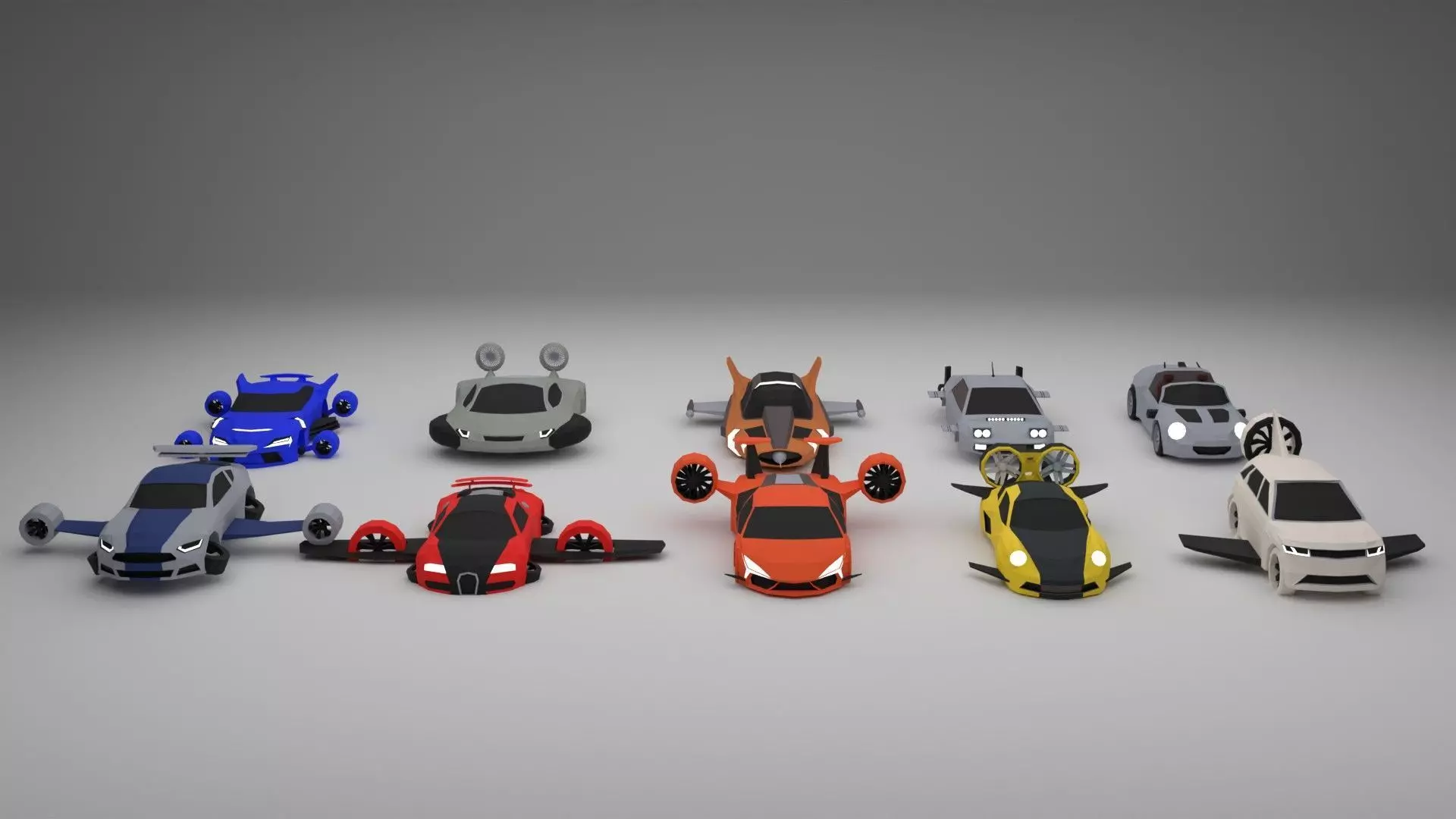 Underwater Floatable Cars Set Low-poly 3D model_0