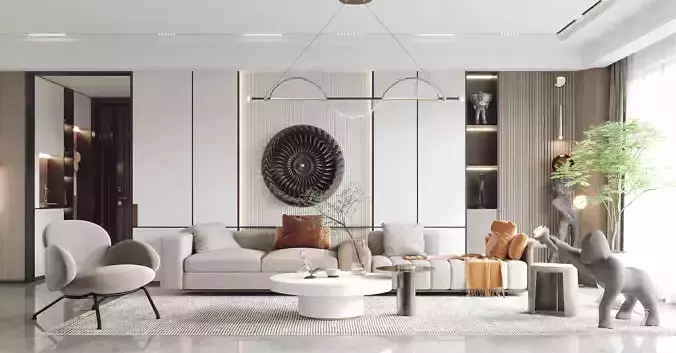 Modern Luxury Flat Apartment Living Room