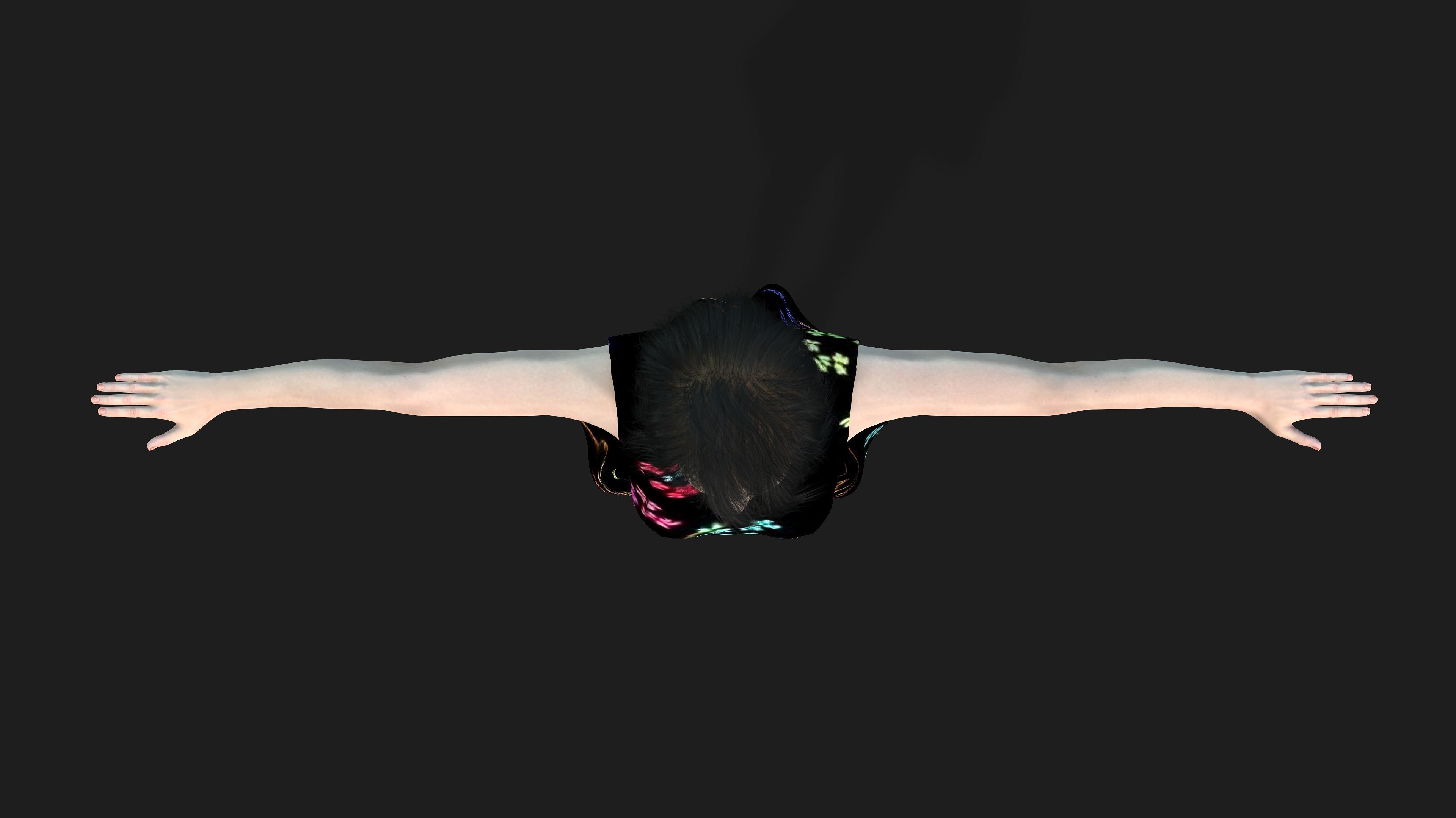 short hair realistic girl 3D model_6