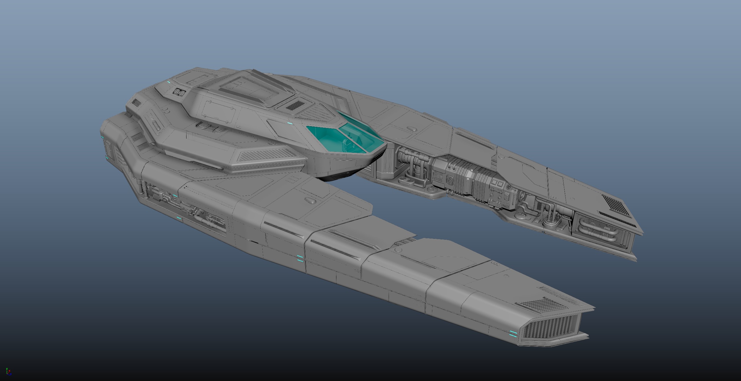 Toaster - Spaceship High Poly 3D model_8