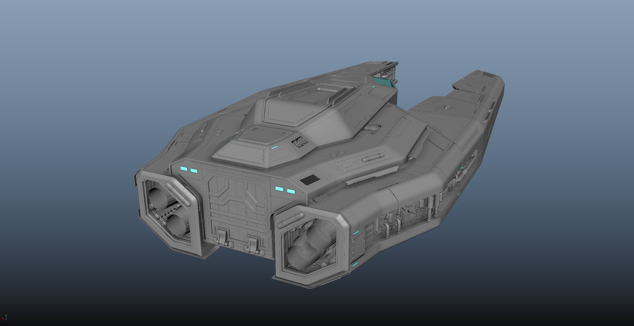 Toaster - Spaceship High Poly 3D model_12