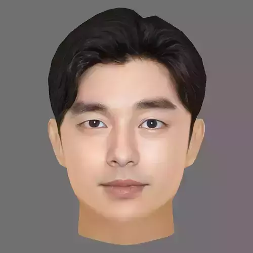 Gong Yoo Head - Low poly head for game Low-poly 3D model