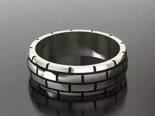 silver  brick ring style for men