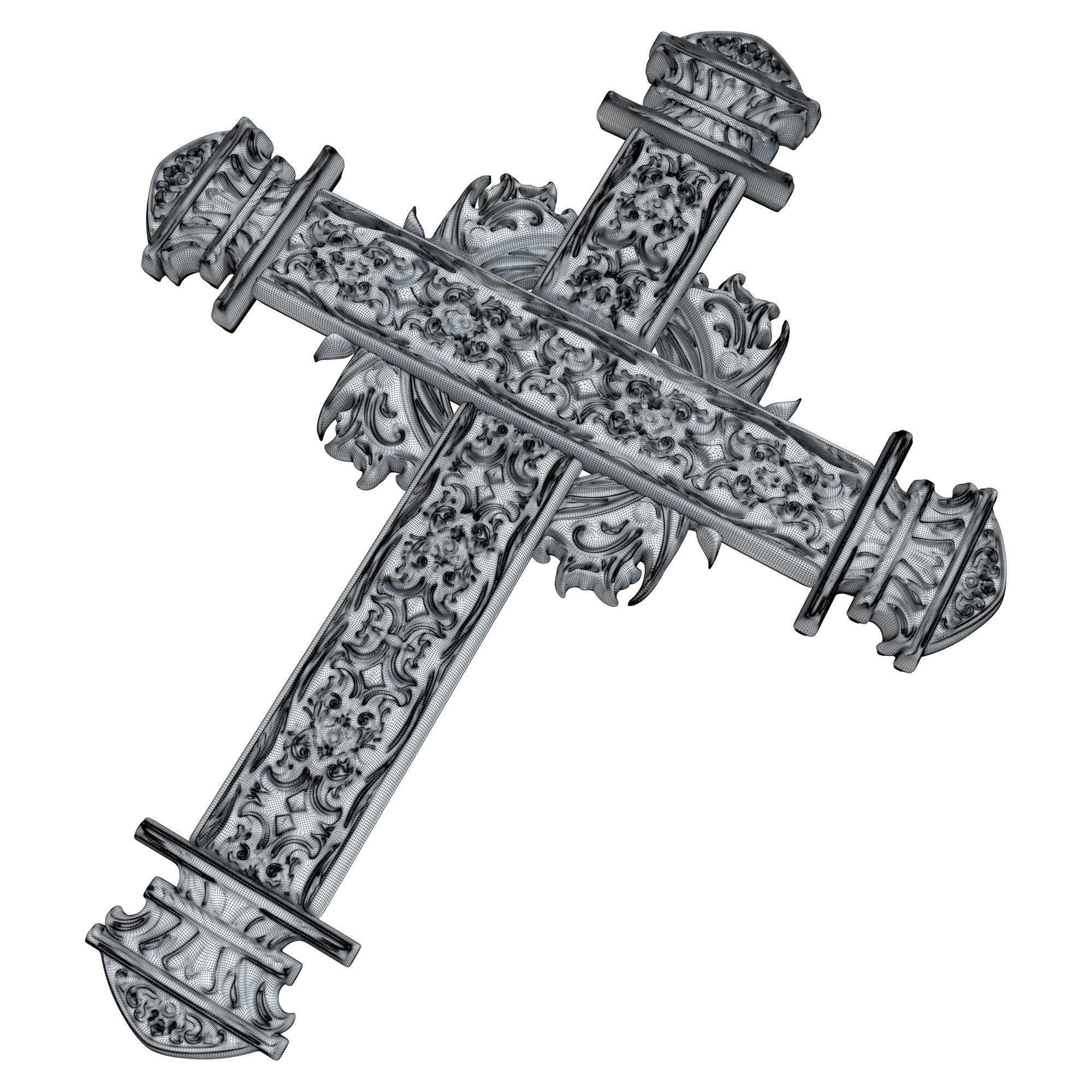5 Christian cross V 05 3D model_9