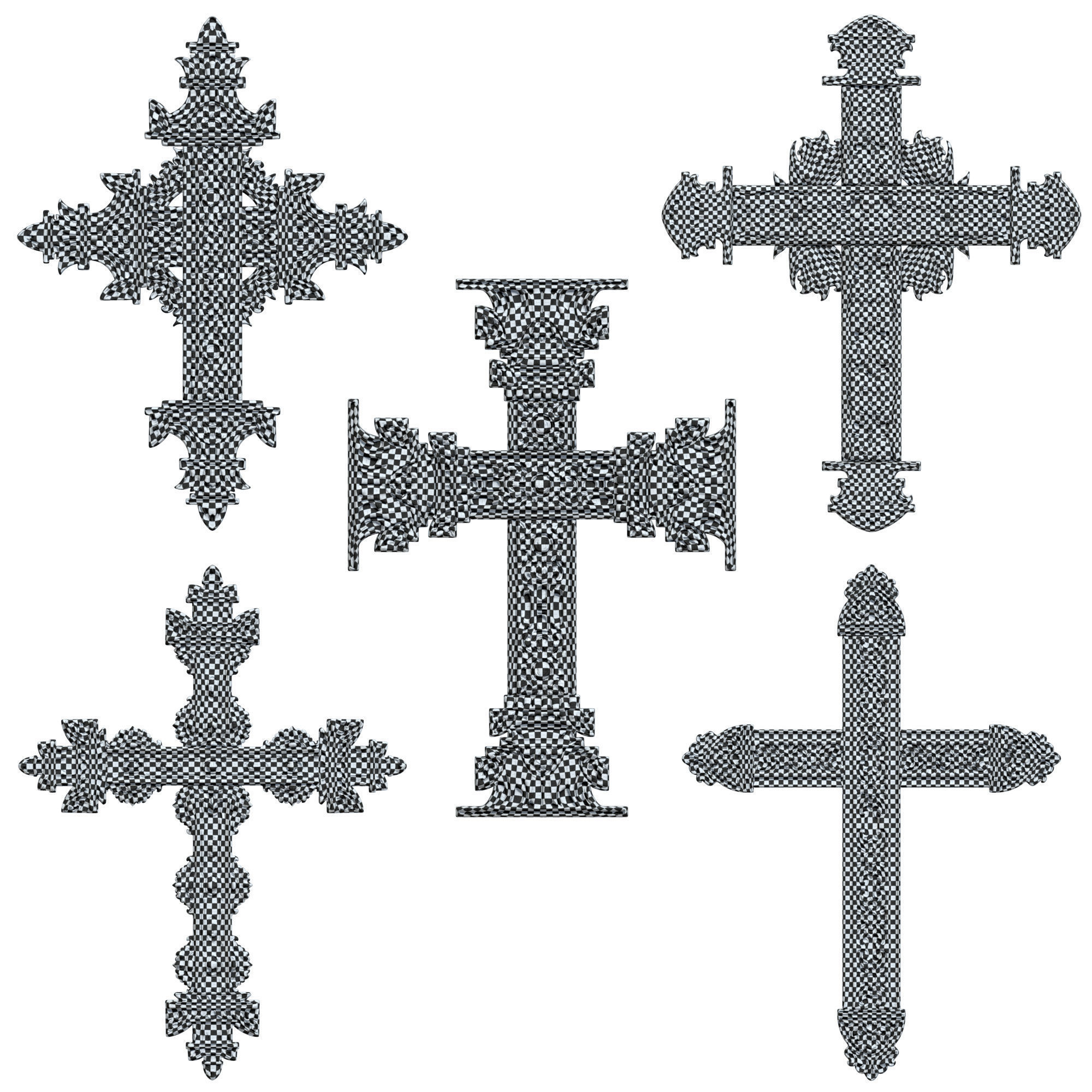 5 Christian cross V 05 3D model_6