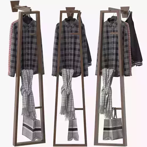 TB 13 Coat Stand PBR 3D model