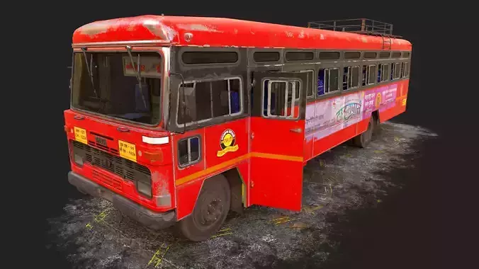 INDIAN ST BUS V1 Old Red and Black