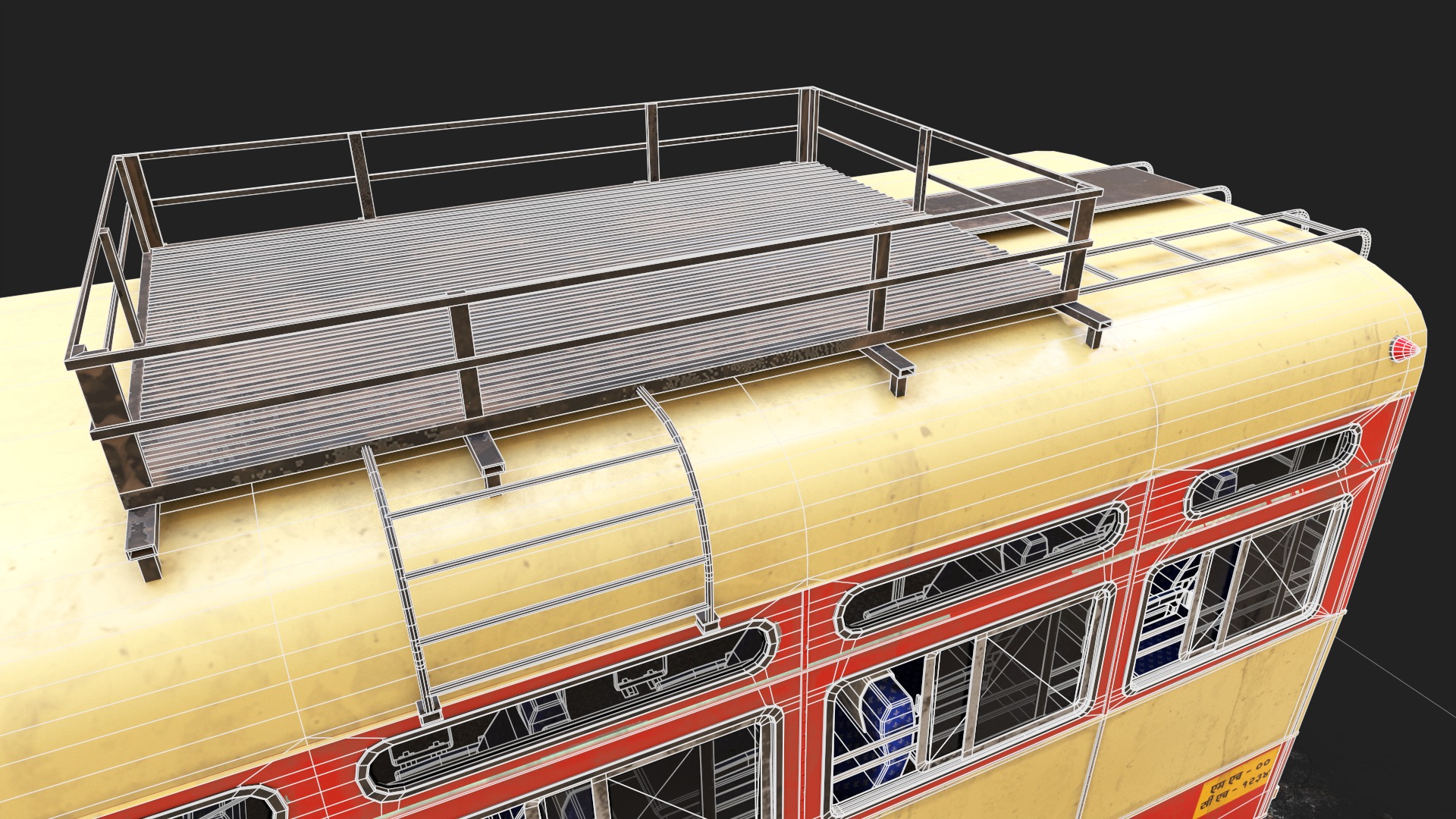 INDIAN ST BUS V1 Old Red and Black Low-poly 3D model_21