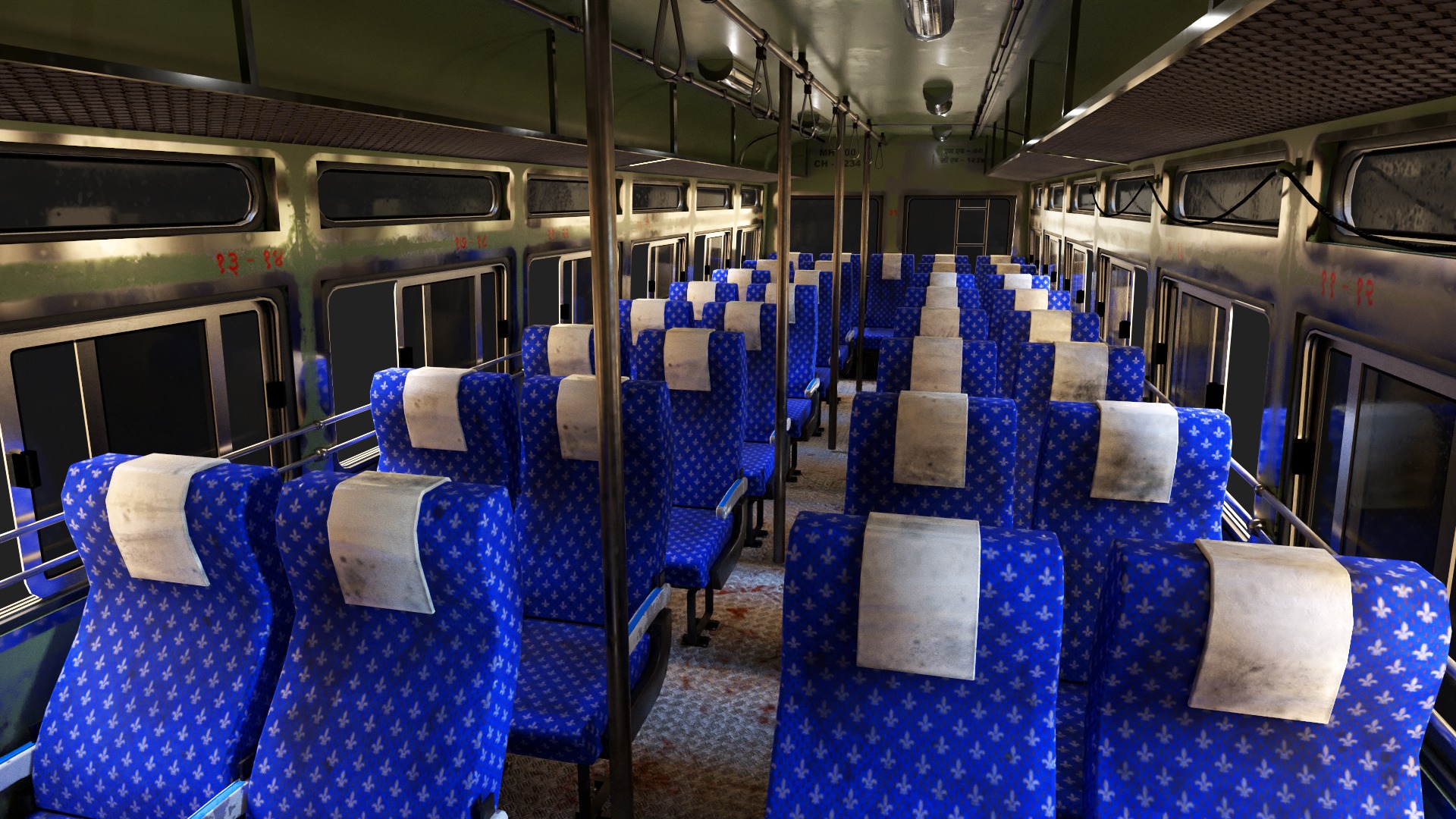 INDIAN ST BUS V1 Old Red and Black Low-poly 3D model_14