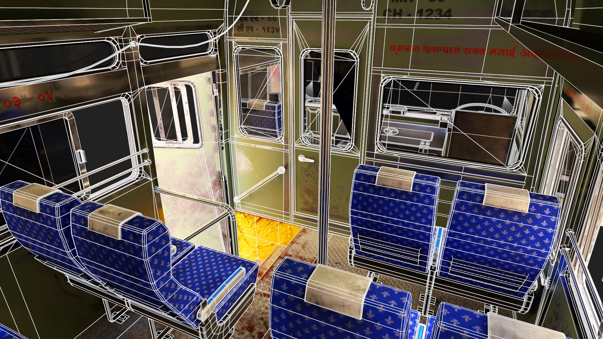 INDIAN ST BUS V1 Old Red and Black Low-poly 3D model_23