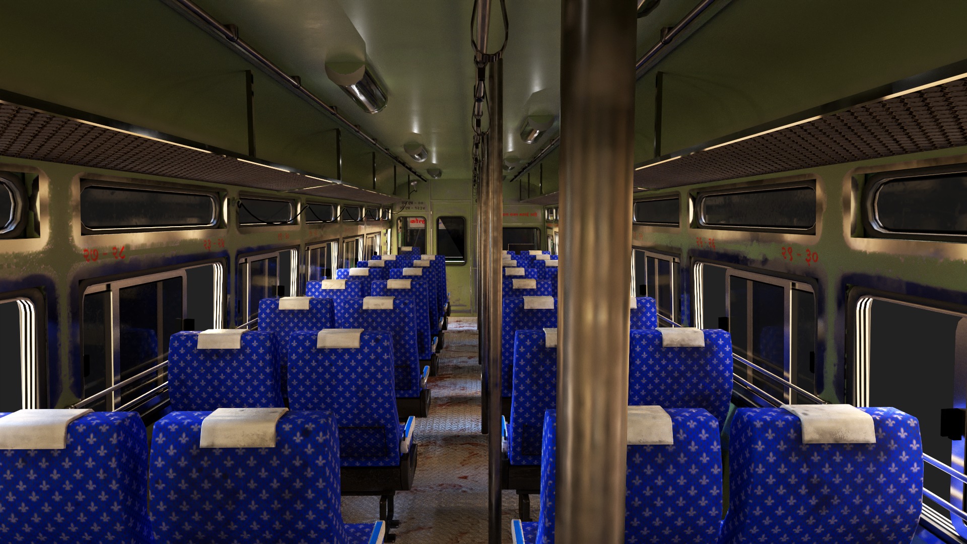 INDIAN ST BUS V1 Old Red and Black Low-poly 3D model_13