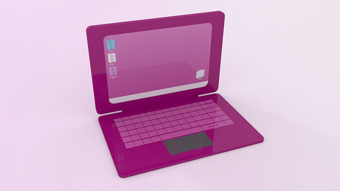 Barbie Laptop Low-poly 3D model
