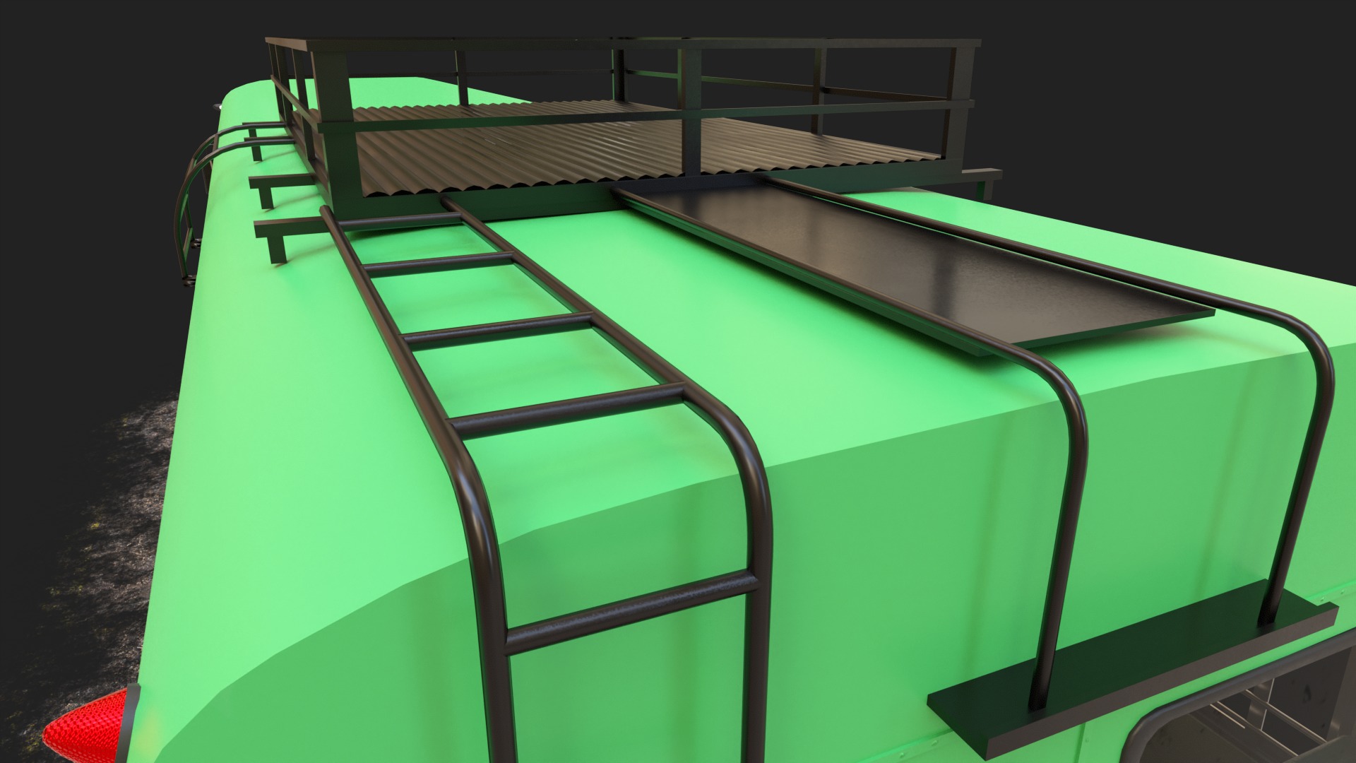 INDIAN HIRKANI ST BUS V2 Green and White Low-poly 3D model_7