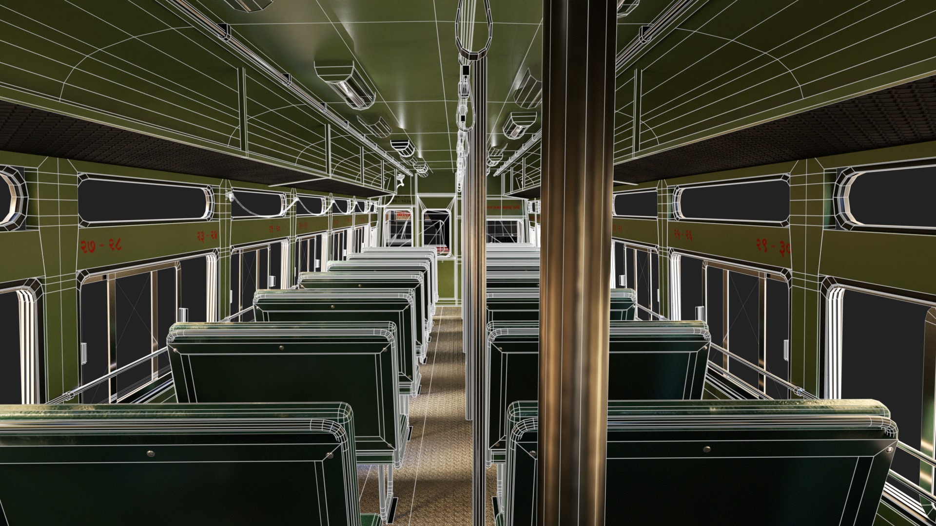 INDIAN HIRKANI ST BUS V2 Green and White Low-poly 3D model_24