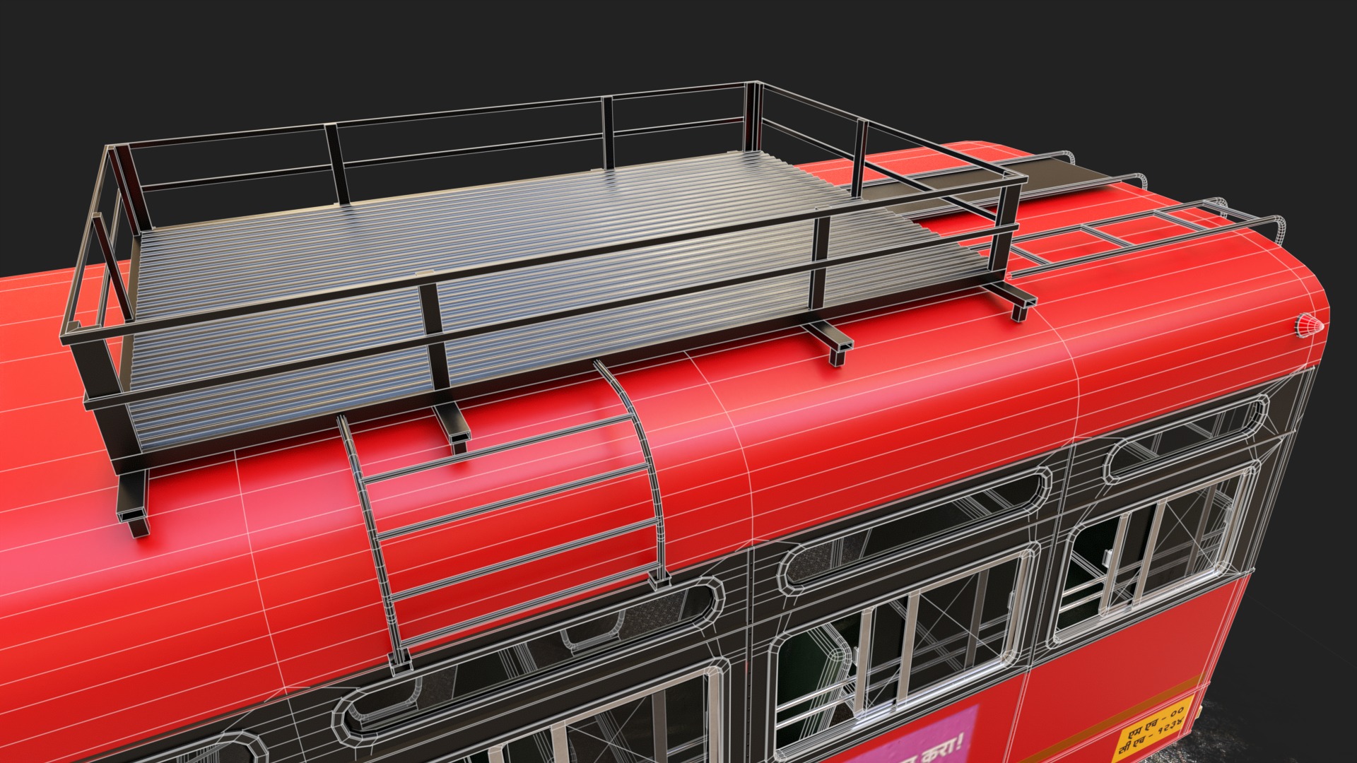 INDIAN HIRKANI ST BUS V2 Green and White Low-poly 3D model_21