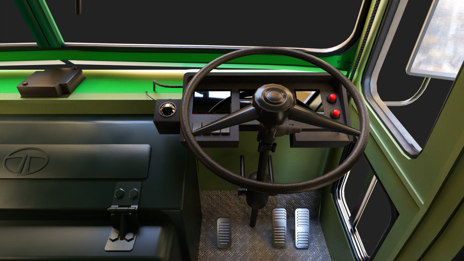 INDIAN HIRKANI ST BUS V2 Green and White Low-poly 3D model_18