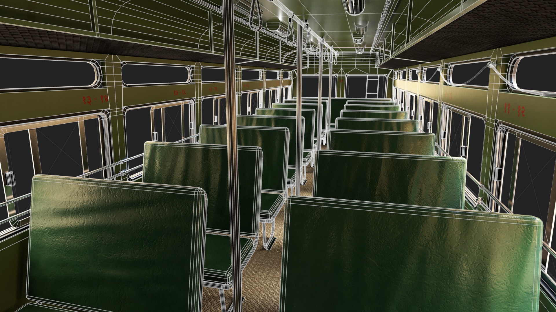 INDIAN ST BUS V2 Orange and Yellow Low-poly 3D model_25