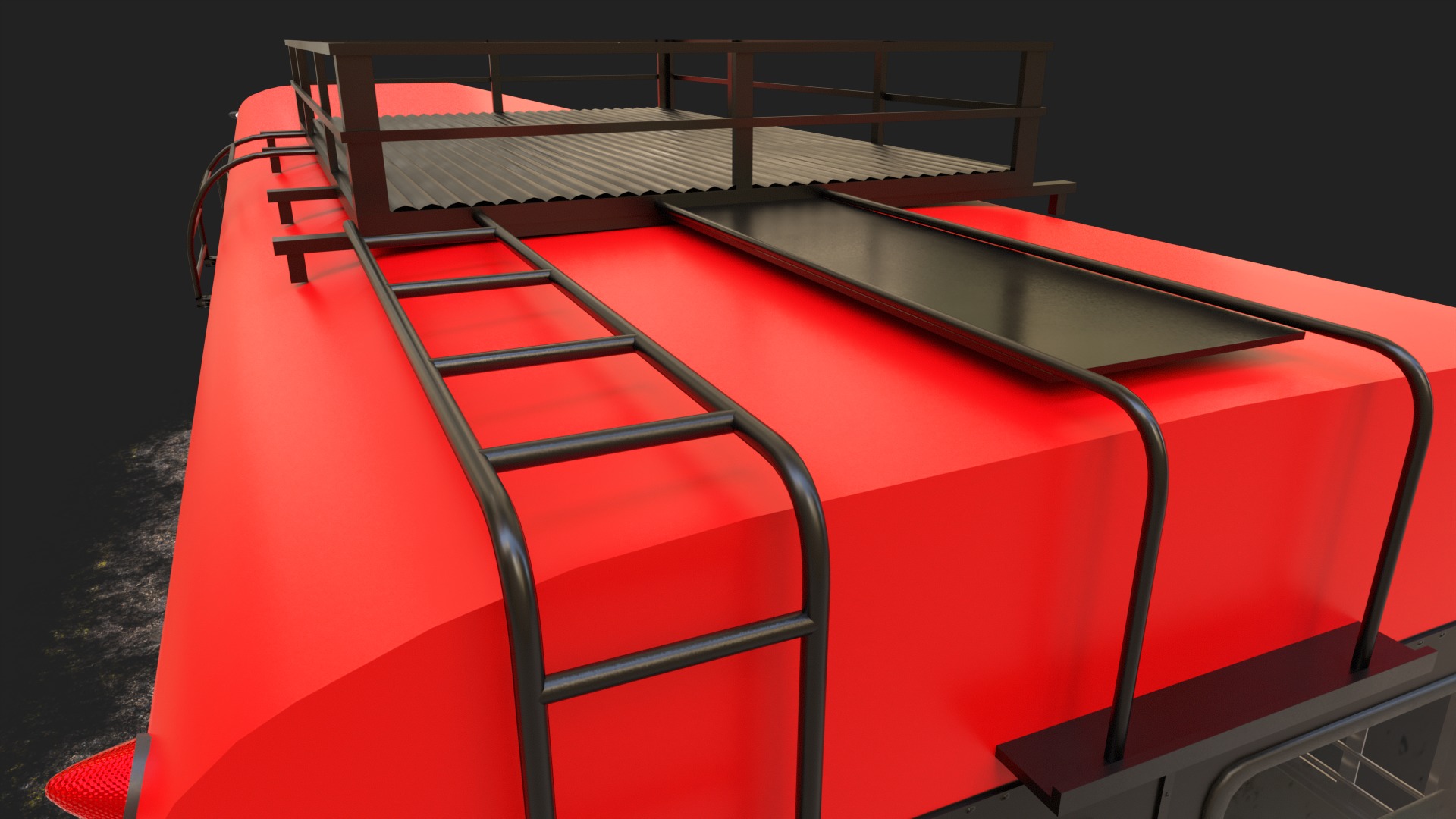 INDIAN ST BUS V 2 Red and Black Low-poly 3D model_7