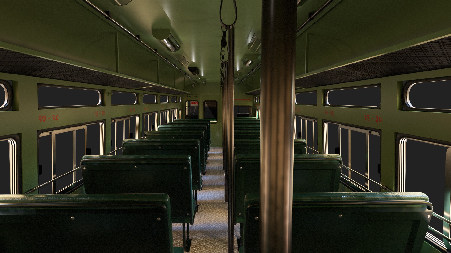 INDIAN ST BUS V 2 Red and Black Low-poly 3D model_13