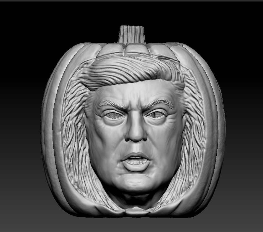 Donald Trump Pumkin for Halloween 3D print model_6