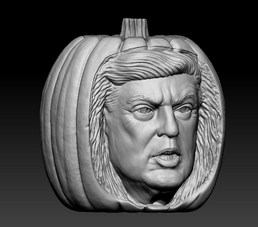 Donald Trump Pumkin for Halloween 3D print model_5