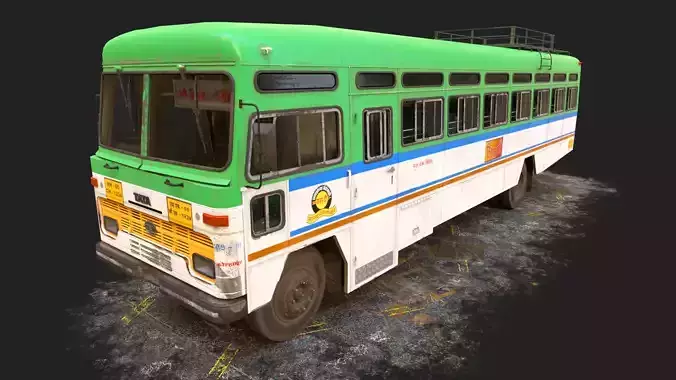 INDIAN HIRKANI ST BUS V2 Old Green and White