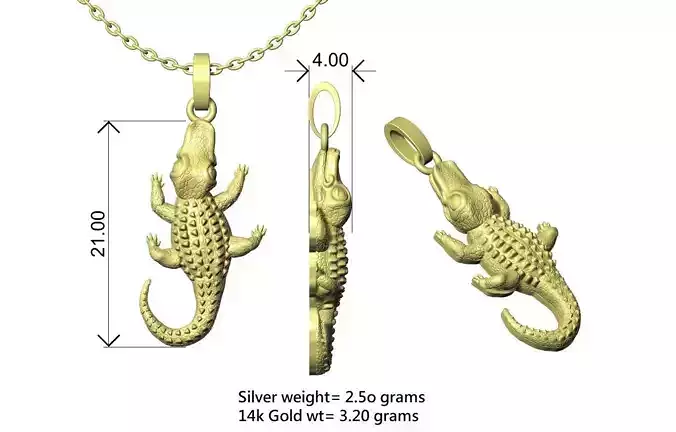 Crocodile Pendant design