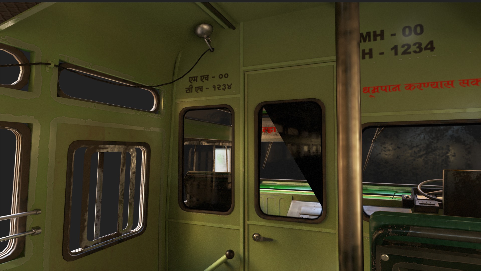 NDIAN ST BUS V2 Old Orange and Yellow Low-poly 3D model_15