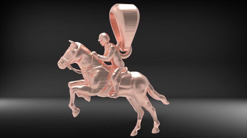 HORSE WITH JOCKEY 3D print model_4