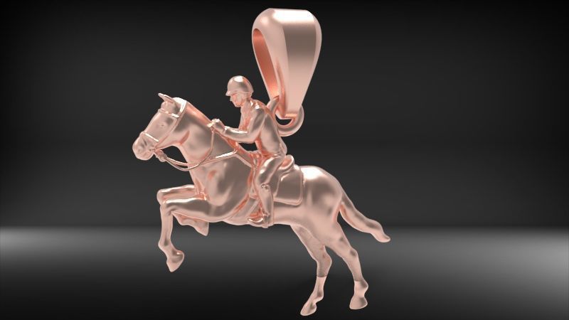 HORSE WITH JOCKEY 3D print model_3