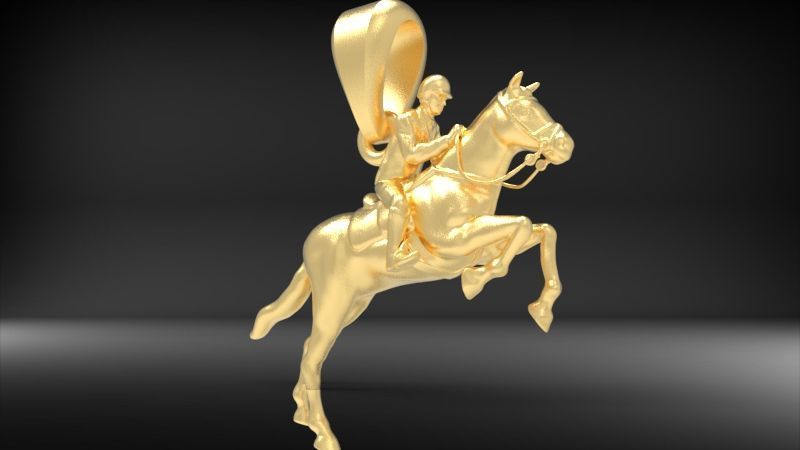 HORSE WITH JOCKEY 3D print model_1